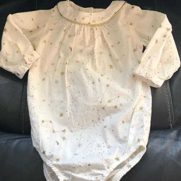 OshKosh Cream Cotton Onesie with Delicate Details - Picture 1 of 4